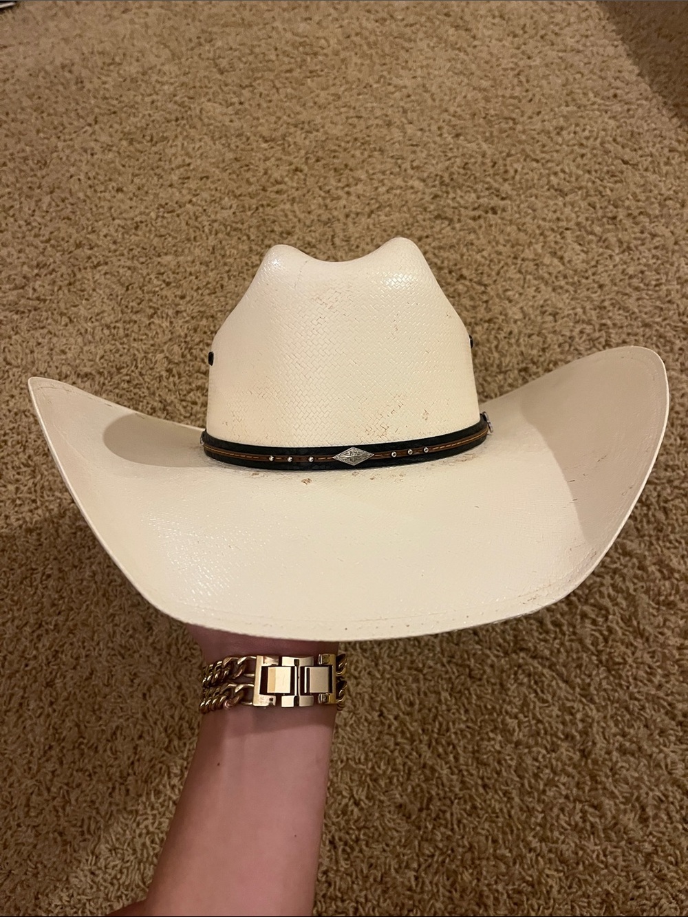 Cream Justin Cowboy Hat